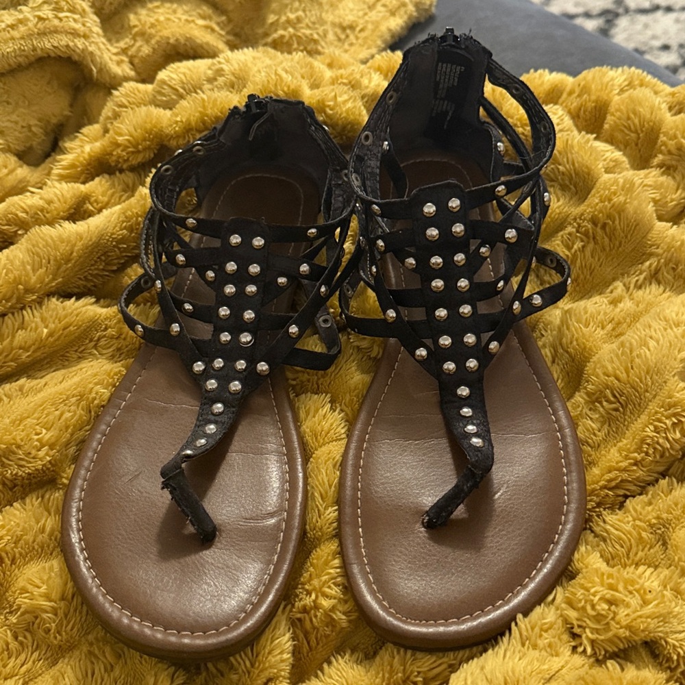 Studded Black Gladiator Sandals